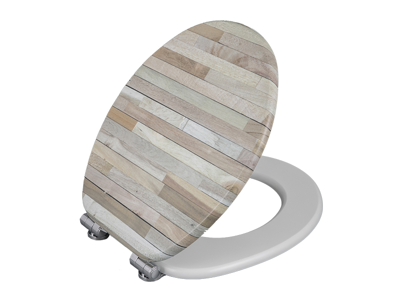 Private customized Bofan molded wood UV printed floor texture toilet sanitary elongated non-electric toilet seat